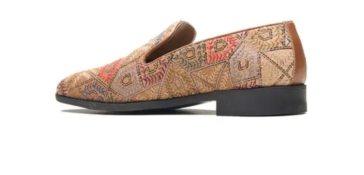 Michael Angelo men embroidered slip on shoes
