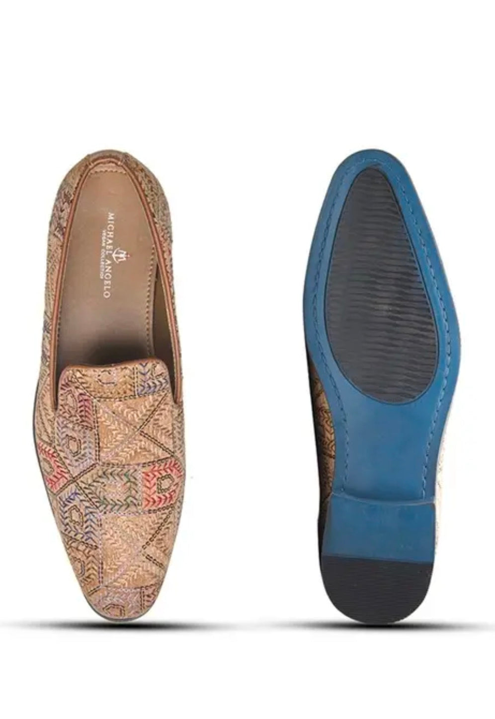 Michael Angelo men embroidered slip on shoes