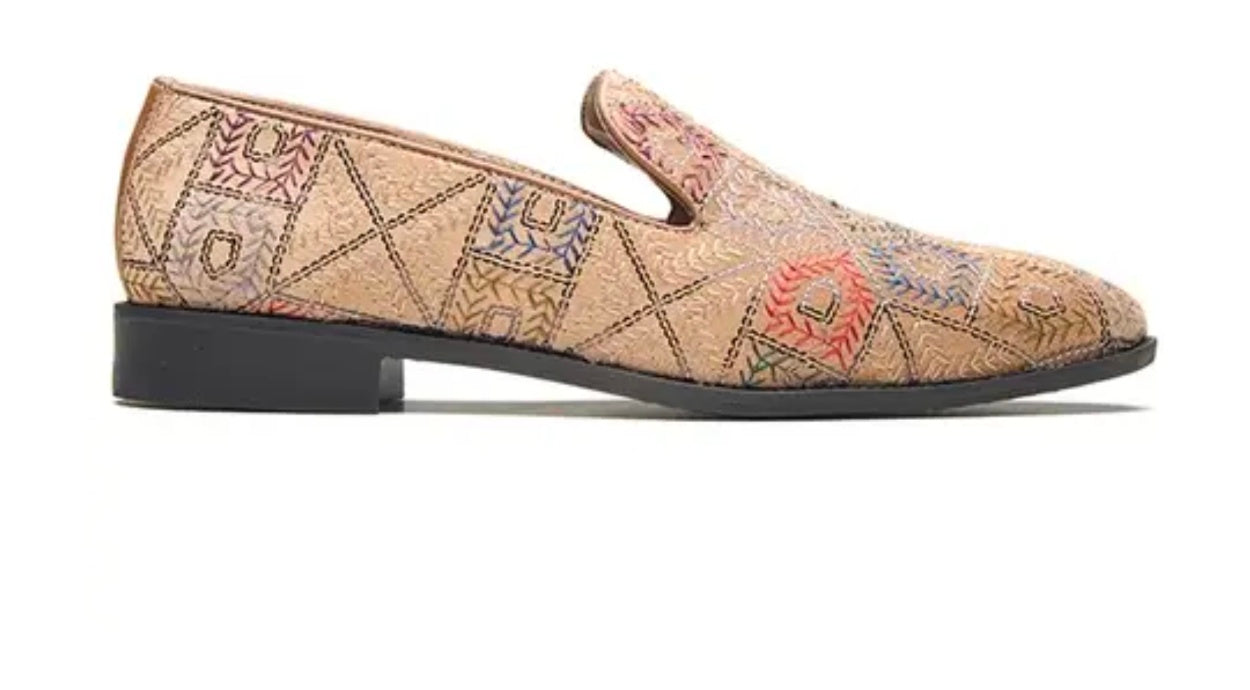 Michael Angelo men embroidered slip on shoes