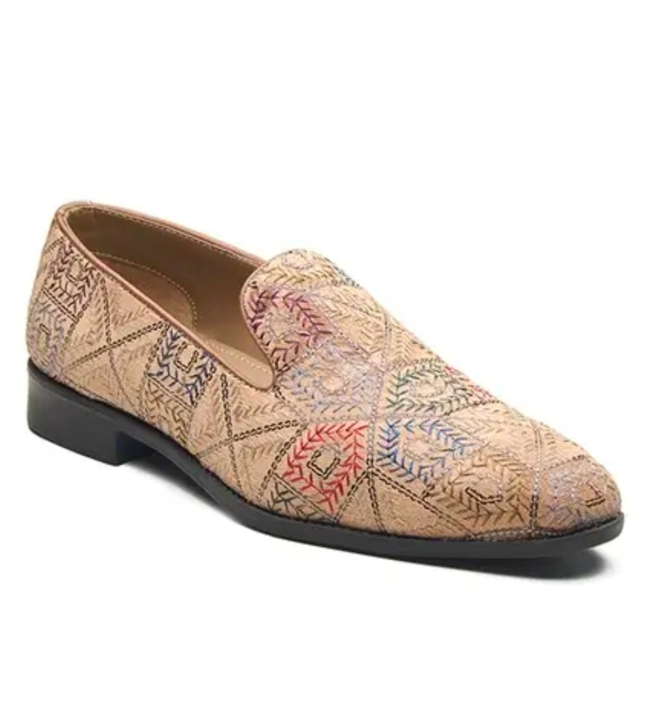 Michael Angelo men embroidered slip on shoes